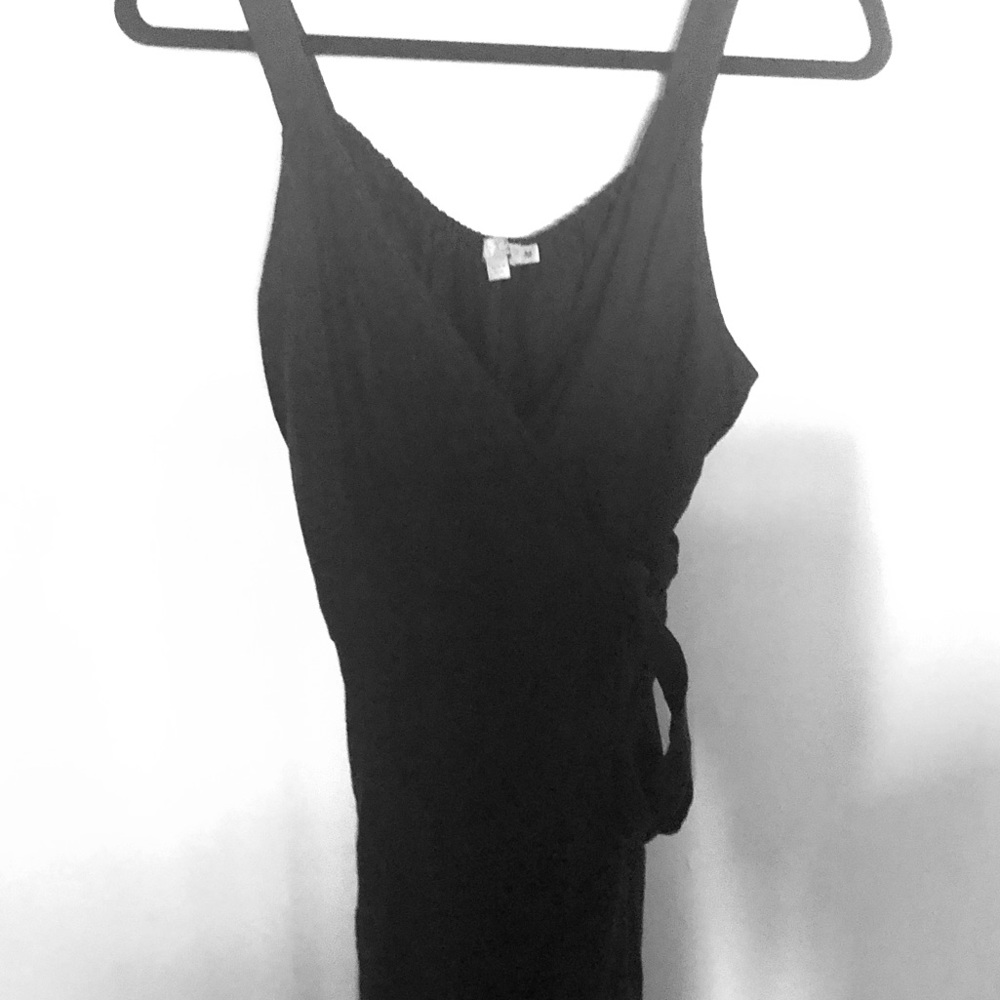 Calypso linen wrap dress in navy